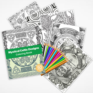 50 Mystical Celtic Design Printable Coloring Pages For Kids & Adults (INSTANT DOWNLOAD)