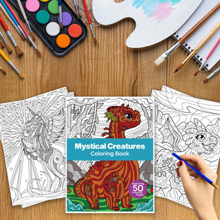 50 Mystical Creature Printable Coloring Pages For Kids & Adults (INSTANT DOWNLOAD)