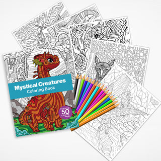 50 Mystical Creature Printable Coloring Pages For Kids & Adults (INSTANT DOWNLOAD)