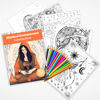 50 Mystical Enchantment Printable Coloring Pages For Kids & Adults (INSTANT DOWNLOAD)