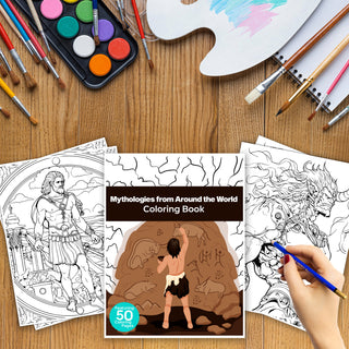 50 Fascinating Mythology Printable Coloring Pages For Kids & Adults (INSTANT DOWNLOAD)