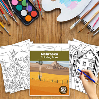 50 Best Nebraska Printable Coloring Pages For Kids & Adults (INSTANT DOWNLOAD)