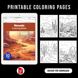 50 Best Nevada Printable Coloring Pages For Adults & Kids (INSTANT DOWNLOAD)