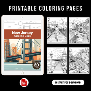 50 Mesmerizing New Jersey Printable Coloring Pages For Adults & Kids (INSTANT DOWNLOAD)