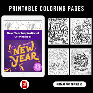 50 Enchanting New Year Printable Coloring Pages For Kids And Adults (INSTANT DOWNLOAD)