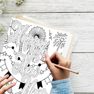 50 Enchanting New Year Printable Coloring Pages For Kids And Adults (INSTANT DOWNLOAD)