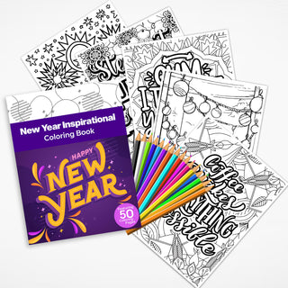 50 Enchanting New Year Printable Coloring Pages For Kids And Adults (INSTANT DOWNLOAD)