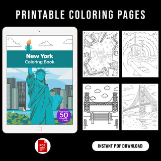 50 Amazing New York Printable Coloring Pages For Kids & Adults (INSTANT DOWNLOAD)