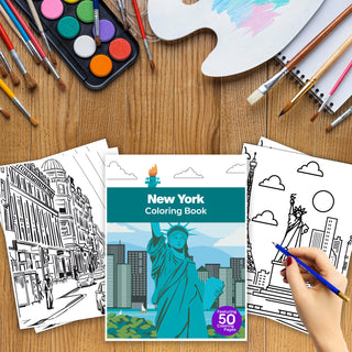 50 Amazing New York Printable Coloring Pages For Kids & Adults (INSTANT DOWNLOAD)