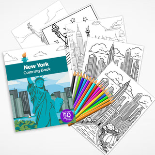 50 Amazing New York Printable Coloring Pages For Kids & Adults (INSTANT DOWNLOAD)