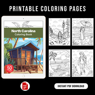 50 Best North Carolina Printable Coloring Pages For Kids & Adults (INSTANT DOWNLOAD)