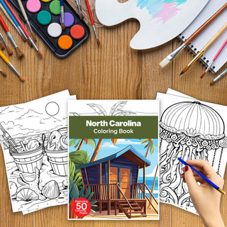 50 Best North Carolina Printable Coloring Pages For Kids & Adults (INSTANT DOWNLOAD)