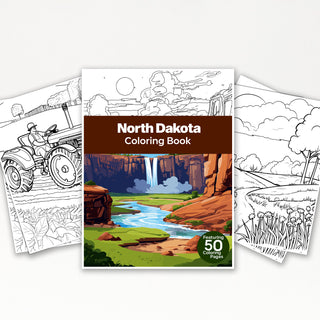 50 Mesmerizing North Dakota Printable Coloring Pages For Kids & Adults (INSTANT DOWNLOAD)