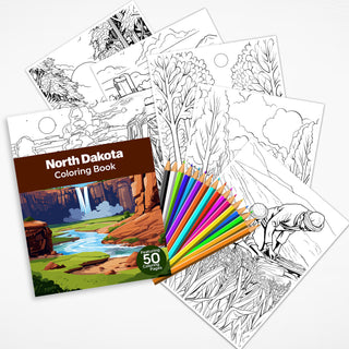 50 Mesmerizing North Dakota Printable Coloring Pages For Kids & Adults (INSTANT DOWNLOAD)