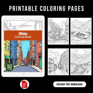 50 Best Ohio Printable Coloring Pages For Adults & Kids (INSTANT DOWNLOAD)