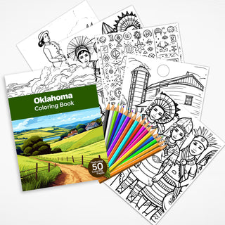 50 Amazing Oklahoma Printable Coloring Pages For Kids & Adults (INSTANT DOWNLOAD)