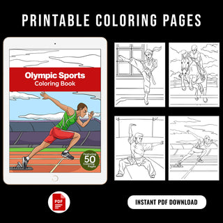 50 Inspiring Olympic Printable Coloring Pages For Kids & Adults (INSTANT DOWNLOAD)