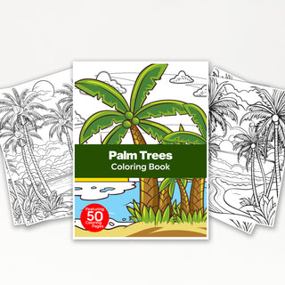 50 Serene Palm Printable Coloring Pages For Kids & Adults (INSTANT DOWNLOAD)