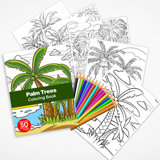 50 Serene Palm Printable Coloring Pages For Kids & Adults (INSTANT DOWNLOAD)