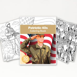 50 Patriotic 40s Printable Coloring Pages For Kids & Adults (INSTANT DOWNLOAD)