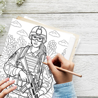 50 Patriotic 40s Printable Coloring Pages For Kids & Adults (INSTANT DOWNLOAD)