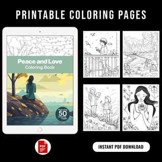 50 Captivating Love Printable Coloring Pages For Kids & Adults (INSTANT DOWNLOAD)