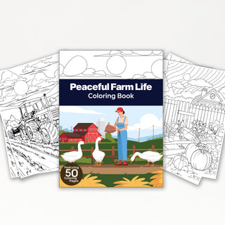 Peaceful Farm Life Printable Coloring Pages For Kids & Adults (INSTANT DOWNLOAD)