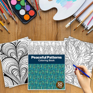 50 Peaceful Patterns Printable Coloring Pages For Kids & Adults (INSTANT DOWNLOAD)