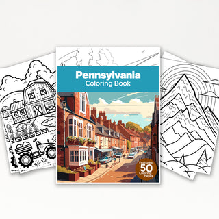 50 Amazing Pennsylvania Printable Coloring Pages For Kids & Adults (INSTANT DOWNLOAD)