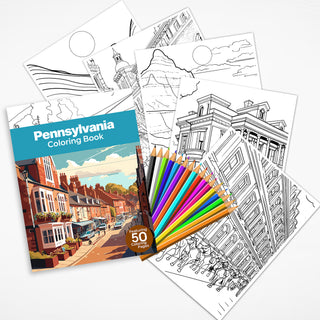 50 Amazing Pennsylvania Printable Coloring Pages For Kids & Adults (INSTANT DOWNLOAD)