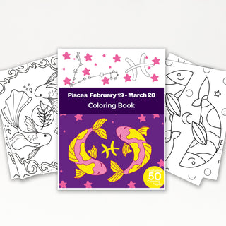 50 Amazing Pisces Printable Coloring Pages For Kids & Adults (INSTANT DOWNLOAD)