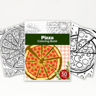 50 Fun Pizza Printable Coloring Pages For Kids & Adults (INSTANT DOWNLOAD)