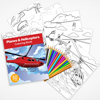 50 High-Flying Helicopter Printable Coloring Pages For Kids & Adults (INSTANT DOWNLOAD)