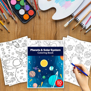 50 Galactic Planets Printable Coloring Pages For Kids & Adults (INSTANT DOWNLOAD)