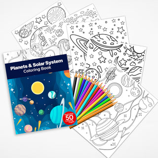 50 Galactic Planets Printable Coloring Pages For Kids & Adults (INSTANT DOWNLOAD)