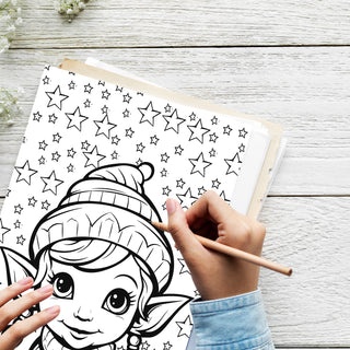 50 Playful Elves Printable Coloring Pages For Kids & Adults (INSTANT DOWNLOAD)