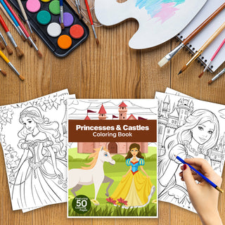 50 Enchanted Castle Printable Coloring Pages For Kids & Adults (INSTANT DOWNLOAD)