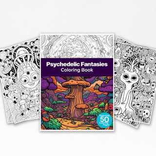 50 Vivid Psychedelic Printable Coloring Pages For Kids & Adults (INSTANT DOWNLOAD)