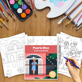 50 Superb Puerto Rico Printable Coloring Pages For Kids & Adults (INSTANT DOWNLOAD)