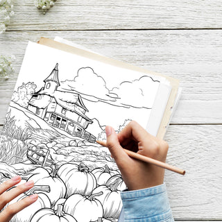 50 Festive Pumpkin Printable Coloring Pages For Kids & Adults (INSTANT DOWNLOAD)