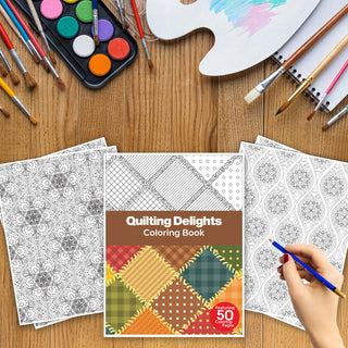 50 Quilting Delights Printable Coloring Pages For Kids & Adults (INSTANT DOWNLOAD)