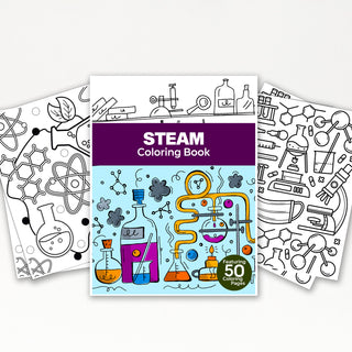 50 Inspiring STEAM Printable Coloring Pages For Kids & Adults (INSTANT DOWNLOAD)