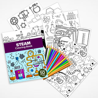 50 Inspiring STEAM Printable Coloring Pages For Kids & Adults (INSTANT DOWNLOAD)