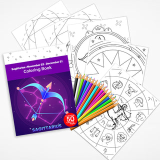 50 Amazing Sagittarius Printable Coloring Pages for Kids & Adults (INSTANT DOWNLOAD)