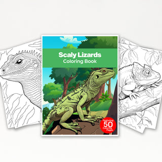 50 Fascinating Lizards Printable Coloring Pages For Kids & Adults (INSTANT DOWNLOAD)