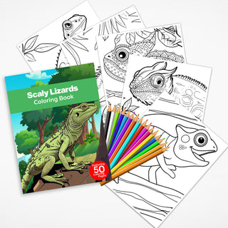 50 Fascinating Lizards Printable Coloring Pages For Kids & Adults (INSTANT DOWNLOAD)