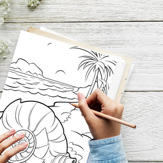 50 Seashell Treasures Printable Coloring Pages For Kids & Adults (INSTANT DOWNLOAD)