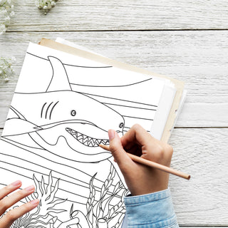 50 Sharks Of The Deep Printable Coloring Pages For Kids & Adults (INSTANT DOWNLOAD)