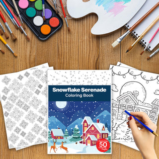 50 Snowflake Serenade Printable Coloring Pages For Kids & Adults (INSTANT DOWNLOAD)