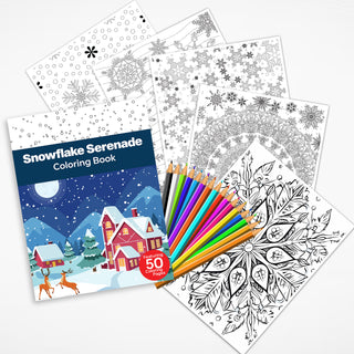 50 Snowflake Serenade Printable Coloring Pages For Kids & Adults (INSTANT DOWNLOAD)